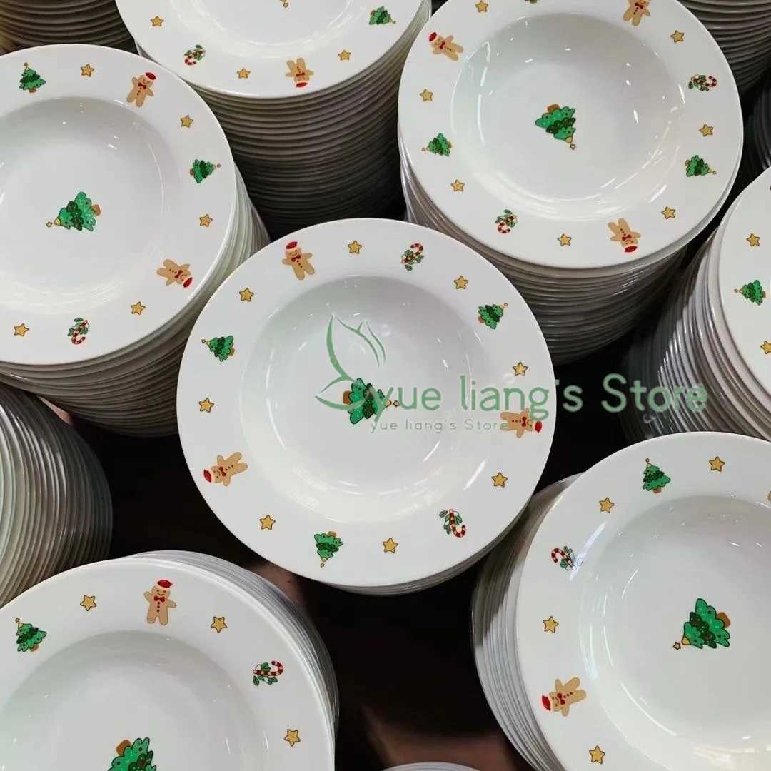 Christmas Christmas Dinner PlateThe Christmas Tree Underglaze Colored Ceramic Dining Plate Is Made of Bone Porcelain Craftsmanship Y251113