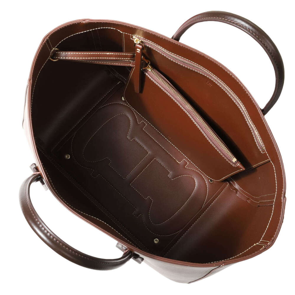 CHHC Solid Color Commuter Women's Handbag, Genuine Leather Luxury, Basket Bag, Large Capacity