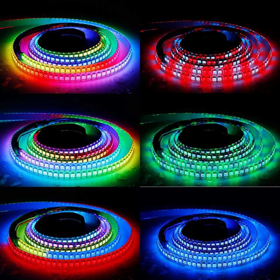 1-5M 144leds/m WS2812B WS2813 WS2815 Led strips 5050RGB Programmable Colored Running Flowing led strip lights Led ribbon DC5-12v W251112