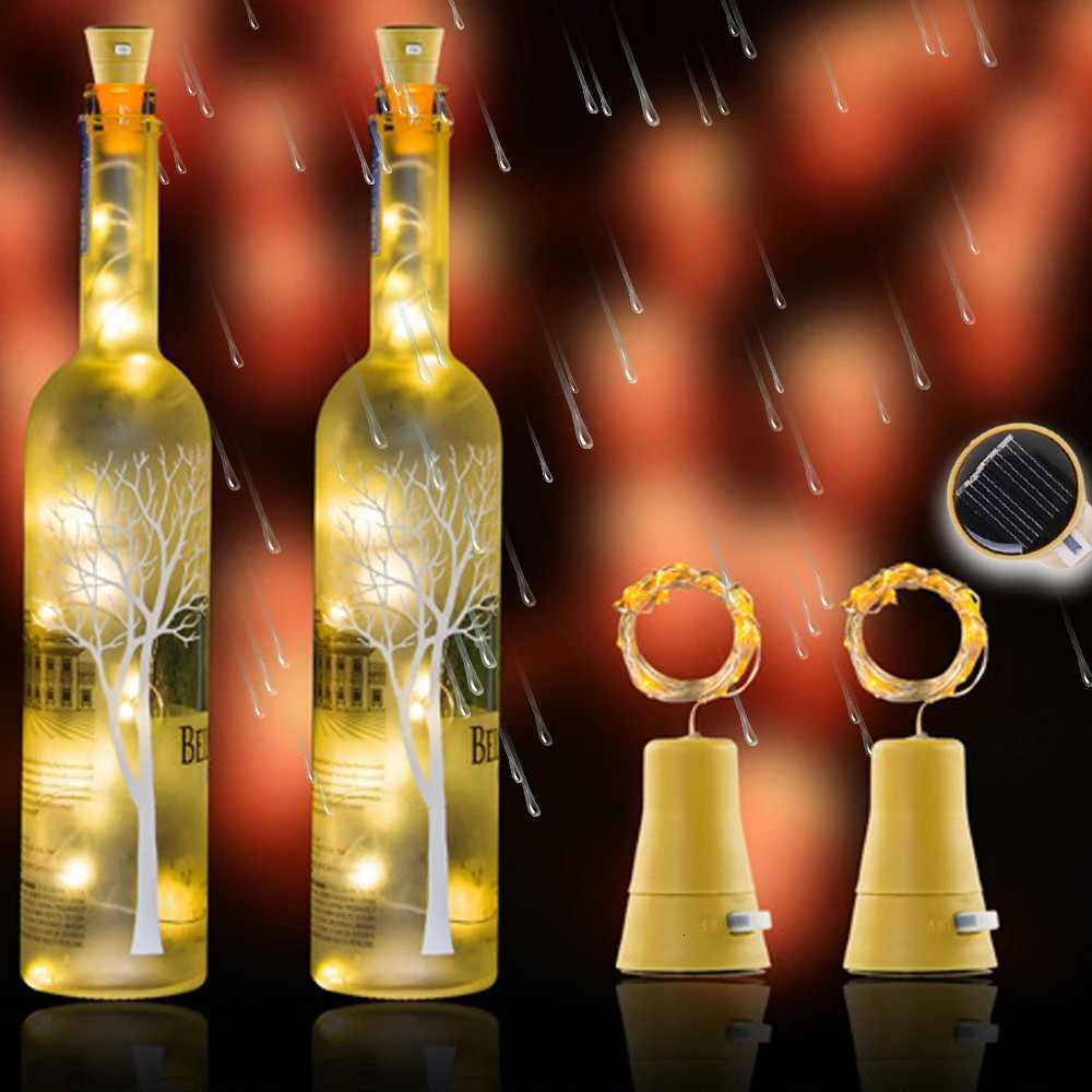 Solar Power Wine Bottle Lights LED Waterproof String Light outdoor Fairy Garland Lights Christmas Wedding bar hotel Decoration M251113