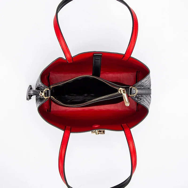 Designer handbag CHHC Simple Large Capacity Embossed Women's Shoulder Solid Color Letter Pattern Design Luxury Bag Crossbody