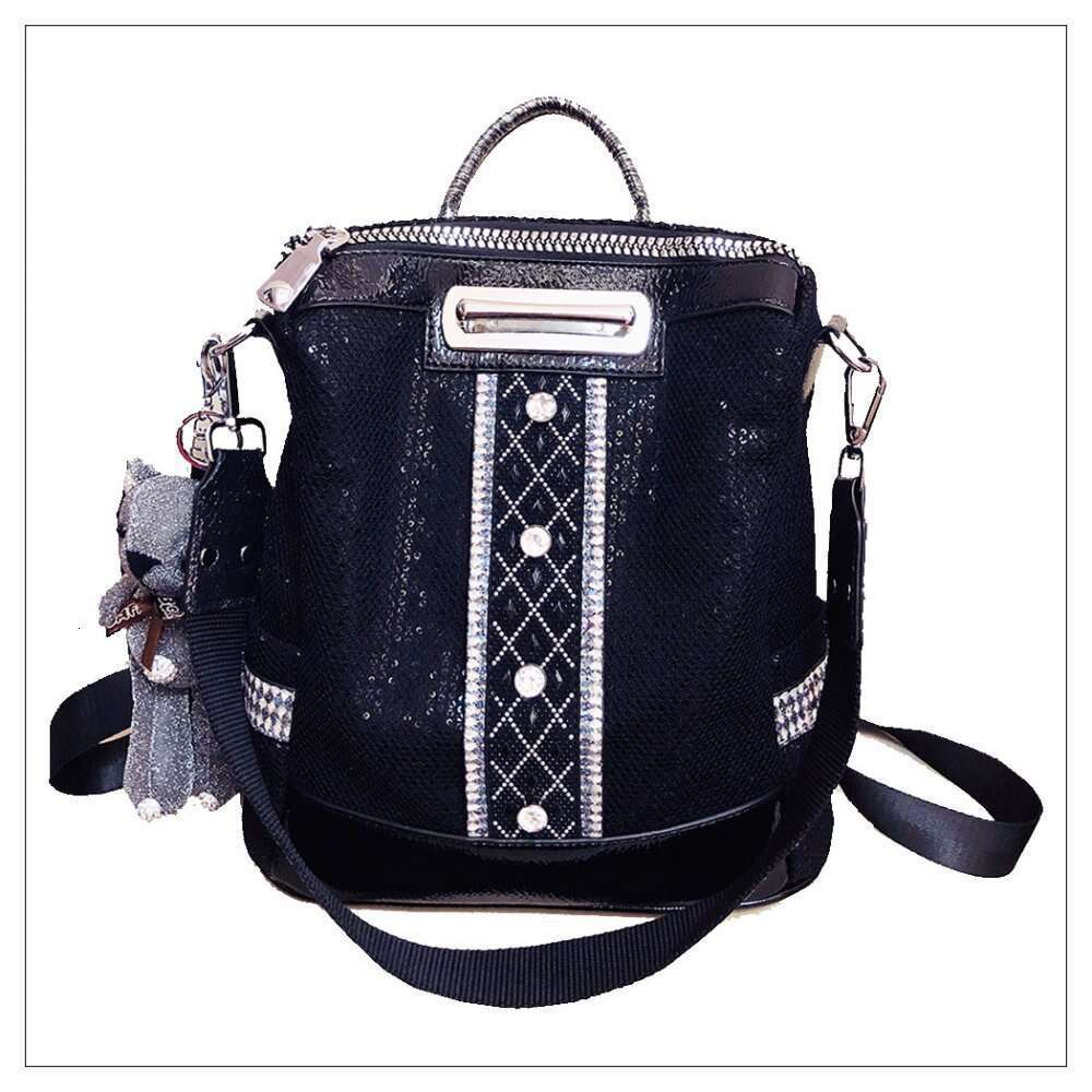 Backpack Kuerduo Instagram Large Capacity Sequin Backpack for Women New Fashion Versatile Single Shoulder Bag