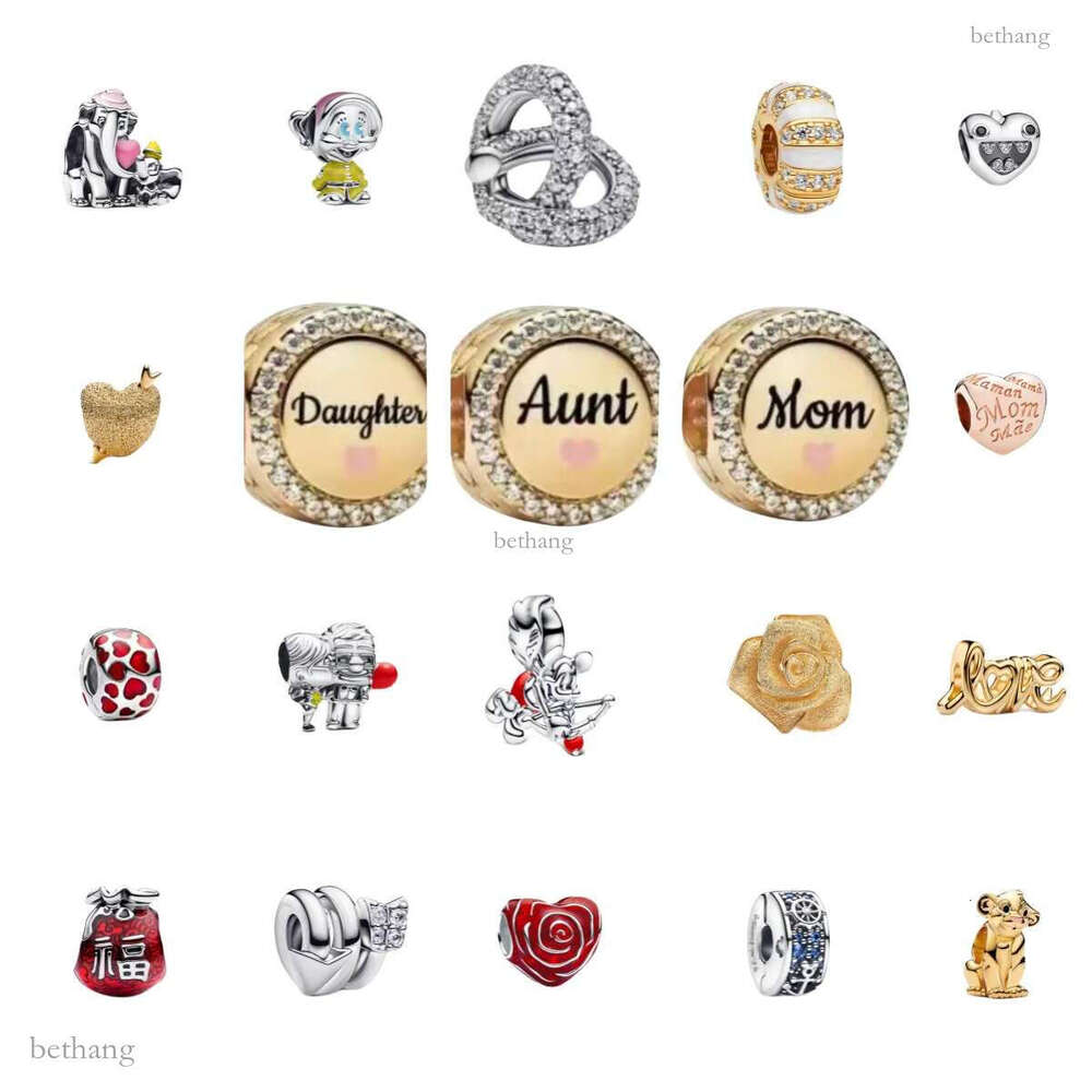 High-Quality Elegant 2025 Spring Seasonal Beaded 18k Mom Daughter Family Charms in bracelets origin Perfect Accessory for Customized Jewelry Projects 