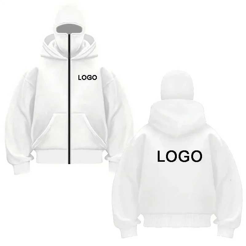 Can PODCustomized Double-hooded Zipper Hoodies Men Personality Printed Long Sleeve Zip Up Sweatshirts Women Ninja Mask Pullovers Jacket H251113
