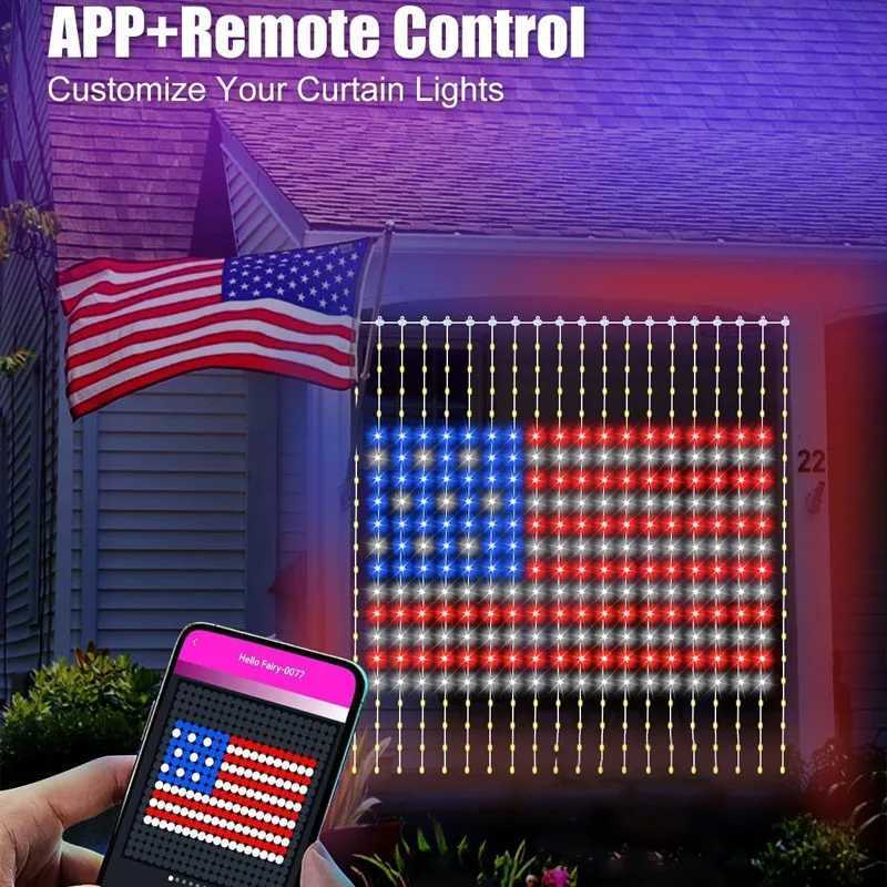 Christmas Decor Smart Curtain Lights WiFi App Remote Control IP65 Waterproof 400 LEDs Outdoor Lights Ideal Christmas Gifts W251112