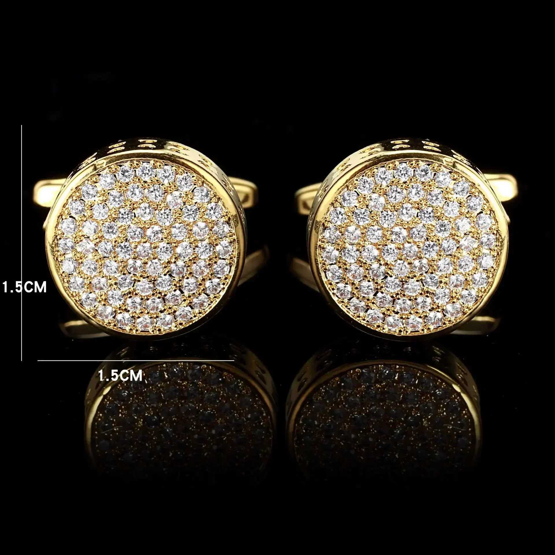 High end luxury zircon cufflinks mens fashionable business banquet shirt buttons French rhinestone cufflinks wedding accessoriesT250412