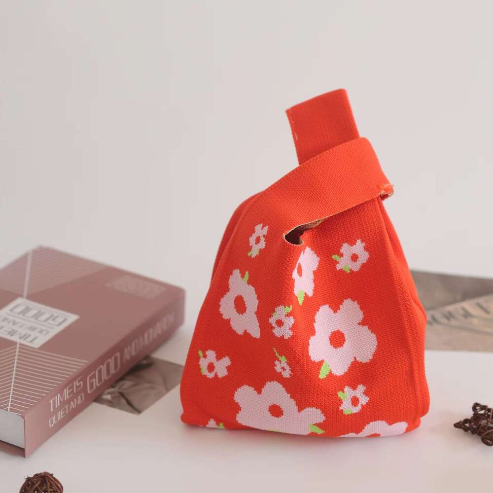 Color blocking jacquard bag women 2025 new handbag for girls, niche knitted handbag, fashionable and casual