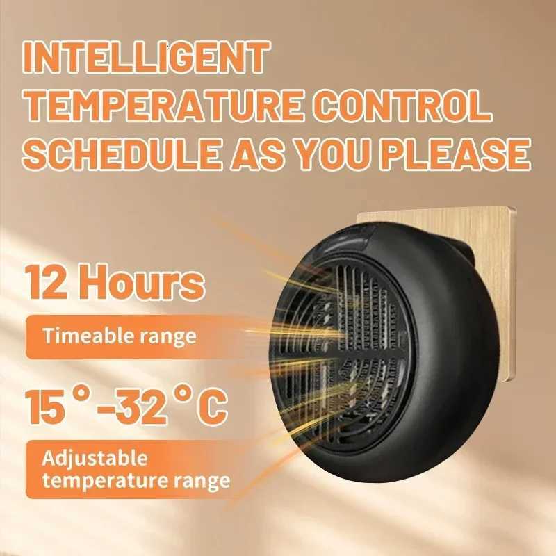 Small Circular Heater Portable Wall Mounted Desktop Two Electric Heaters Safe Energy Saving Intelligent Constant Temperature Y251113