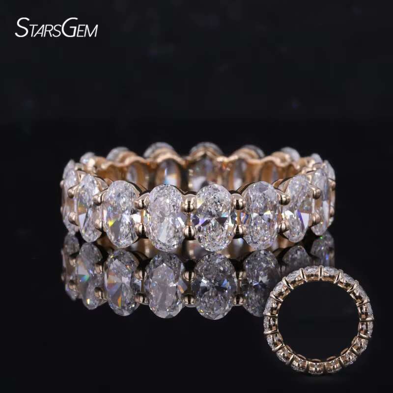 Starsgem 10k 14k 18k Gold Lab Diamond Ring Oval Cut 2*3.5mm HPHT CVD Lab Grown Diamond Ring Diamond Jewelry
