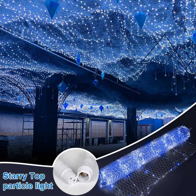 2024 Upgrade Wedding Ceiling Decor Starry Sky Wrought Iron Net With Luminous Lamp Beads Party Prop For Christmas And Birthday M251113