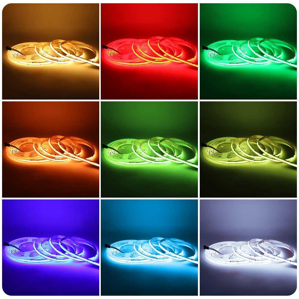RGBWW Addressable COB LED Strip Light 24V RGBIC3000K LED Strip WiFi Tuya Dream Color SPI Light Strip RGBWIC LED Ribbon Light M251113