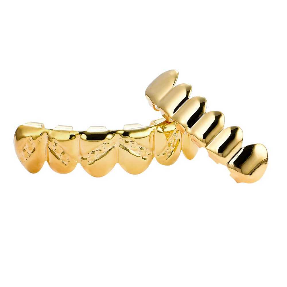 Hip Hop Rock Halloween costume party Hip Hop Braces Real Gold Plated Glossy Twill for Men and Women Trend BracesXJ250412