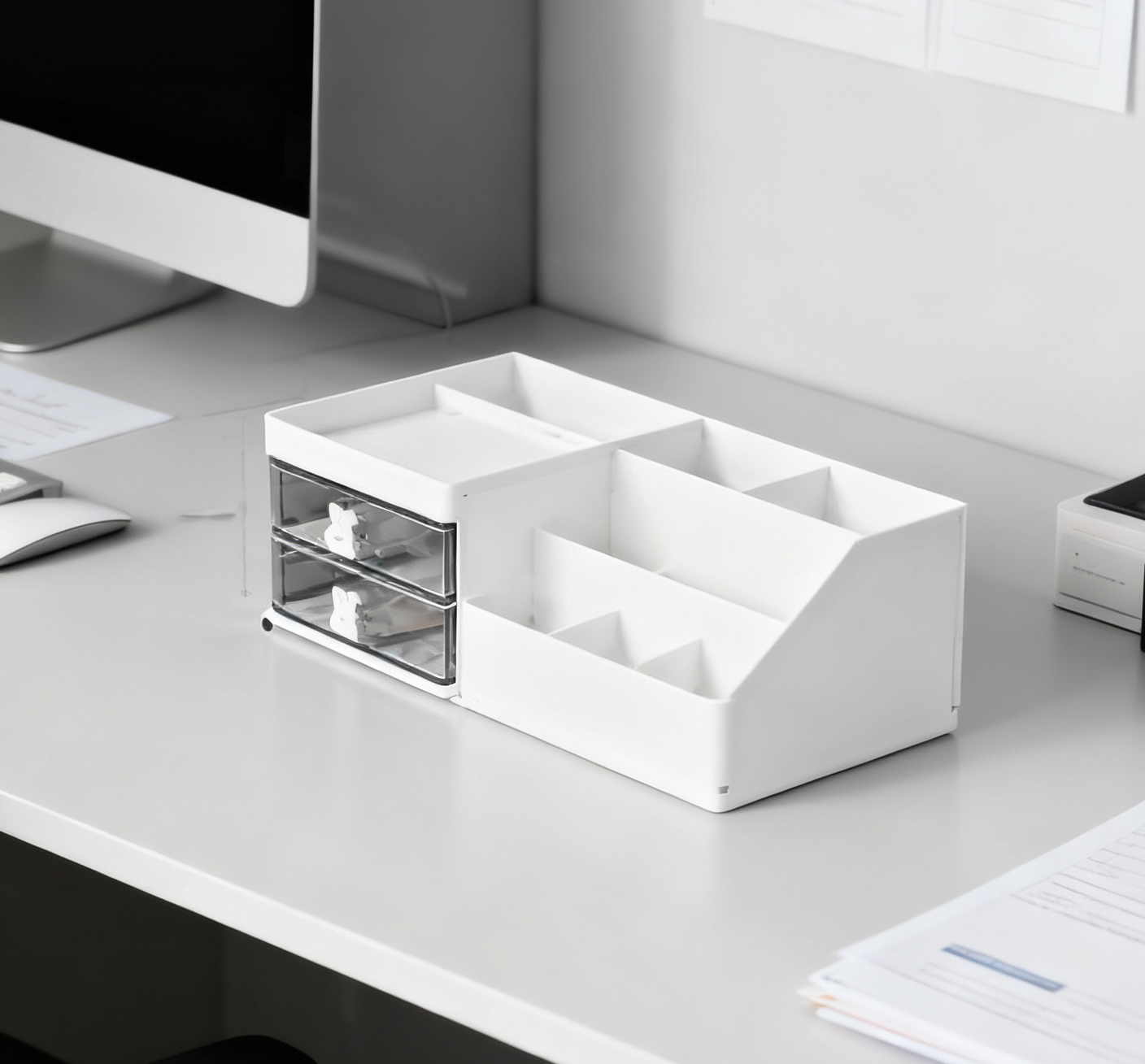 simple whitetransparent drawer storage with both aesthetic appeal