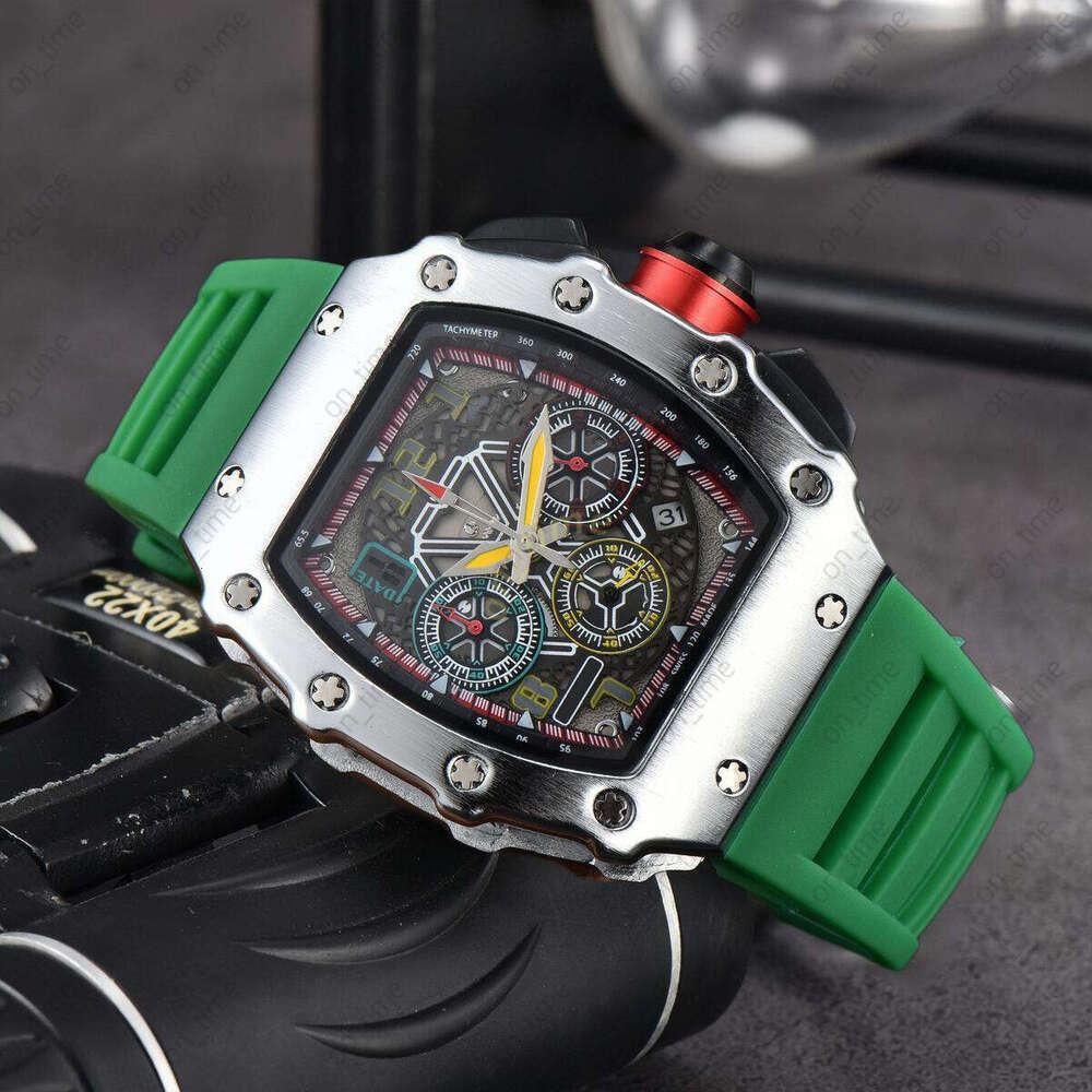 Men Watch Rubber Strap Sport Watch Stainless Multifunctional Designer Watch High Quality Chronograph Mens Watch Man Quartz/automatic Watch 74a
