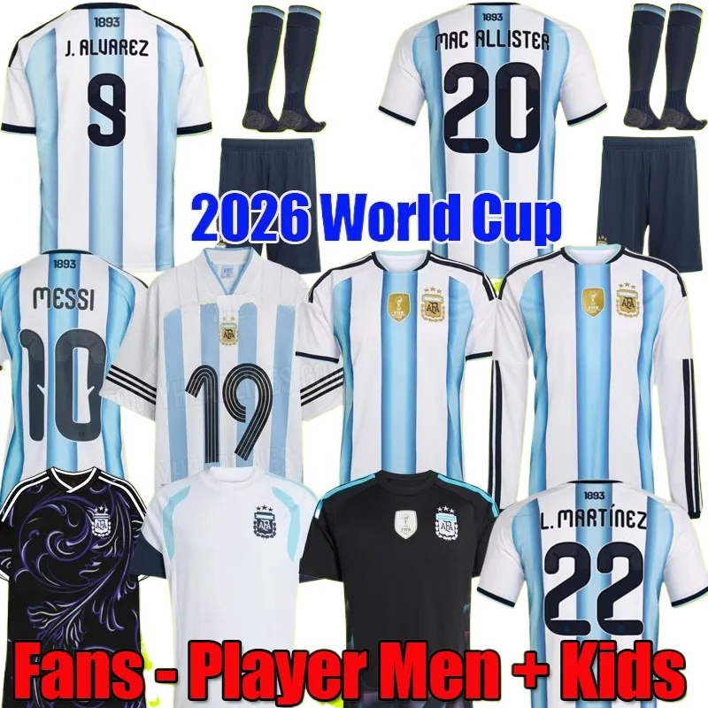 2026 World Cup Special Edition Argentinas jersey Long sleeves kit 26 27 soccer Jerseys GARNACHO DE PAUL Football Shirts Men DI Maria Kids Goalkeeper training sets