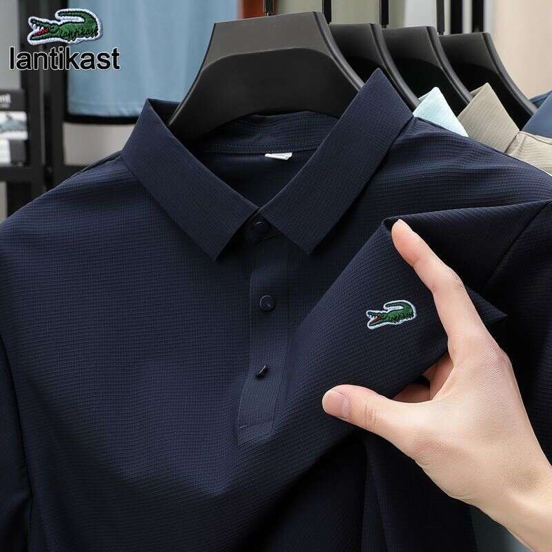 Noble Crocodile Summer Ice Silk Short Sleeve Men's Polo Shirt Moisture-Wicking Cool Business Casual designer hoodie Turn-Down Collar T-Shirt