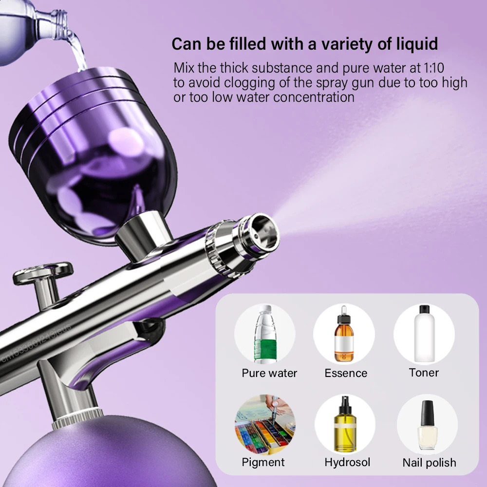 Airbrush Nail With Compressor Portable Airbrush Mini for Nail Art Painting Makeup Air Spray Gun Oxygen Injector Air Brush Kit 250409