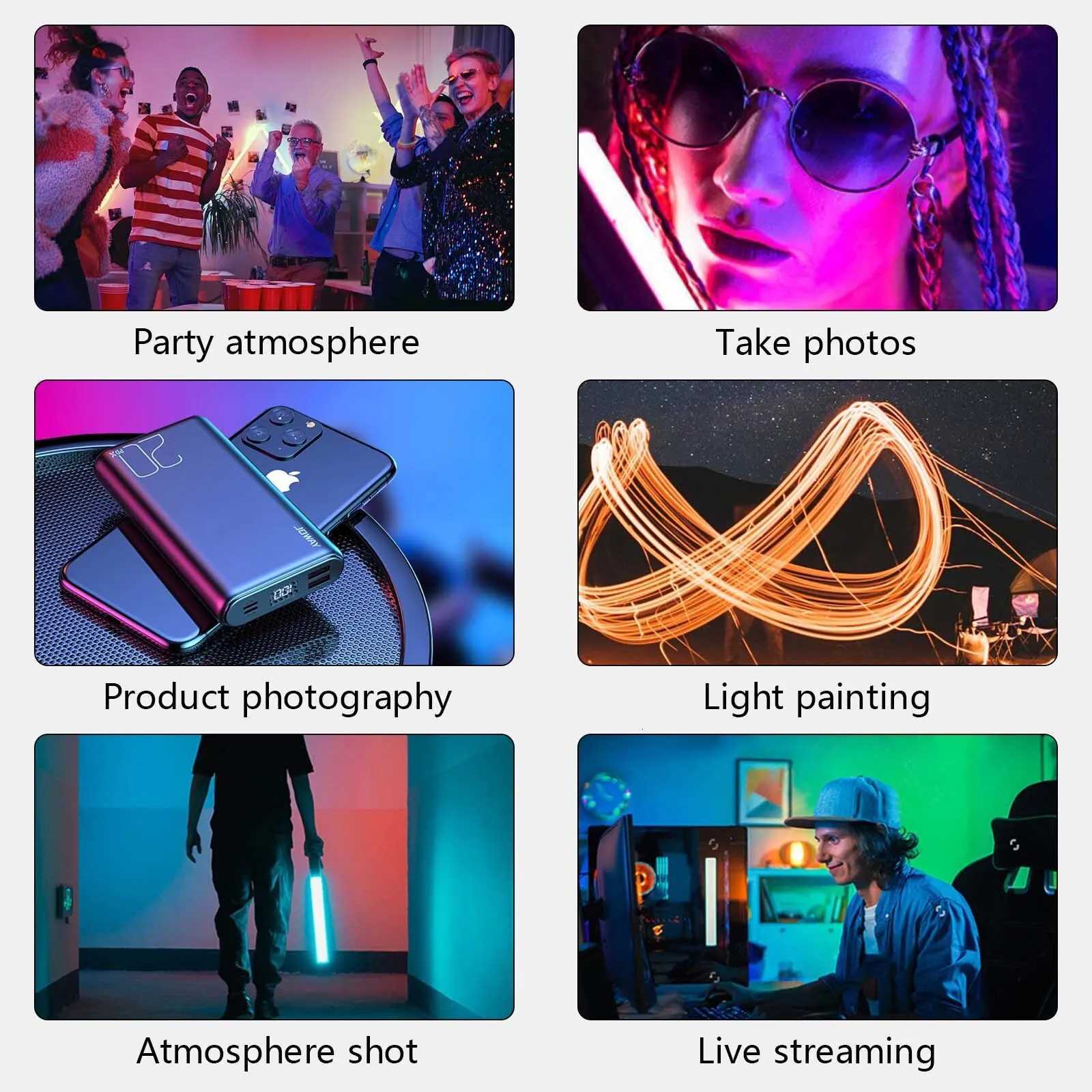 Portable RGB Magnetic Photography Lighting Handheld LED Fill Light Stick Lamp Vlog Fill Light For YouTube Video Picture Shooting W251112
