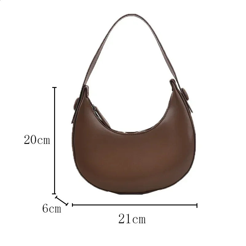 Fashion Armpit Bags for Women Cute Half Crescent Bag Leather PU Purses and Handbags er Shoulder Bag Small Hand Bag 250411