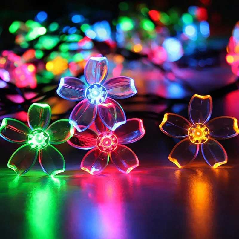 Cherry Blossom Flower Garland Lamp battery Operated LED String Fairy Lights Crystal Flowers Indoor Wedding Christmas Decors M251113