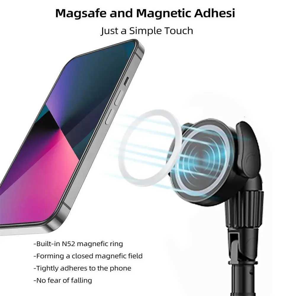 Tripod Magnetic Selfie Stick Phone with Remote Extendable Phone Tripod Stand for Iphone 15 14 13 12 11 10 g PhoneM251113
