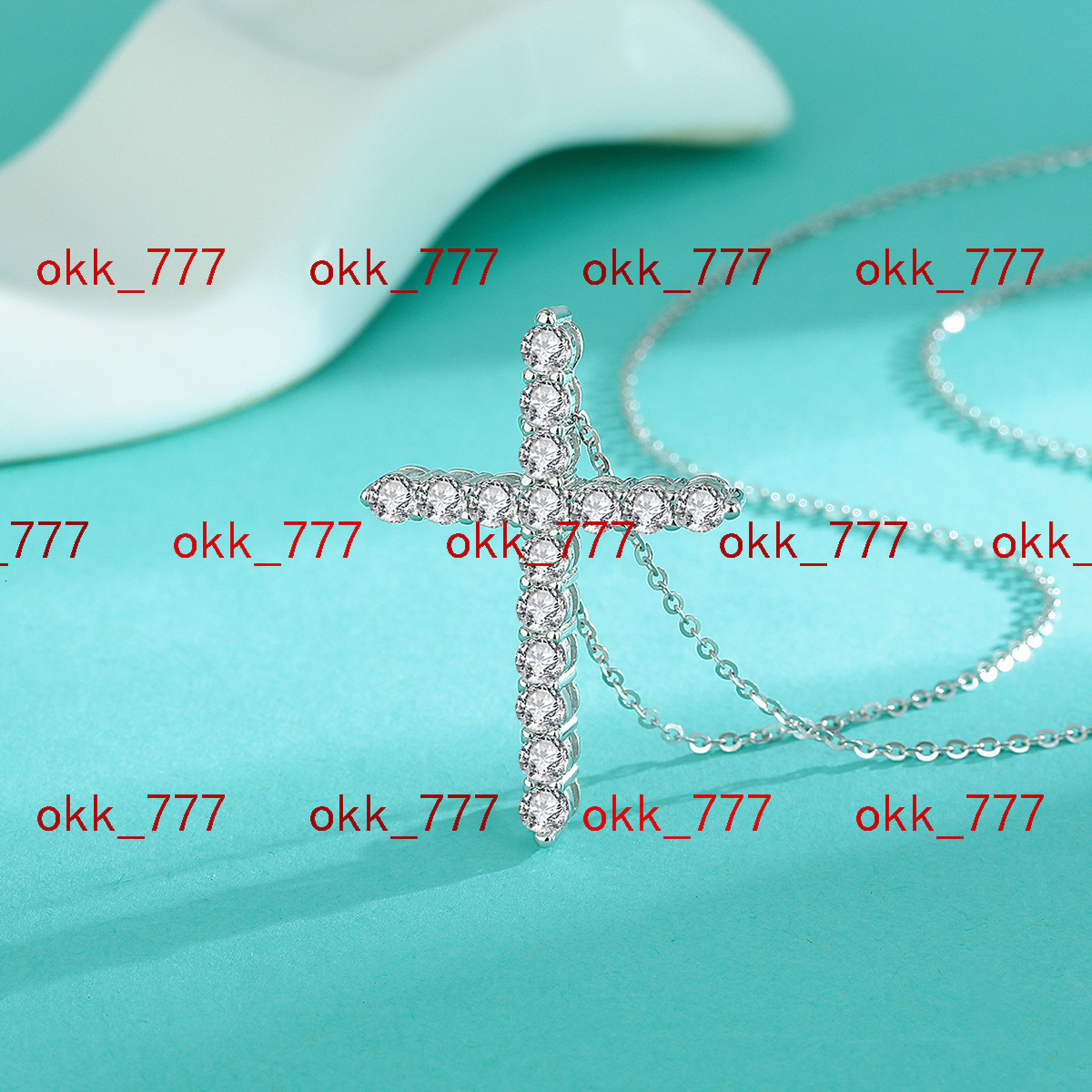 Dainty Cross Pendant VVS Full Moissanite Diamond Women Necklace S925 Sterling Silver For Women Jewelry