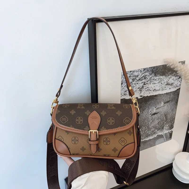 2025 Fashion Womens Saddle Bag - Printed Square Crossbody Purse Spacious Shoulder Bag Retro Work Bag on-the-Go EssentialW251112