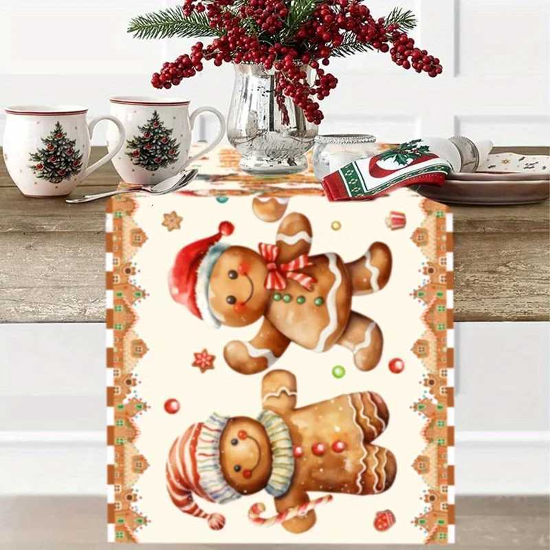 Christmas VIKAMA Christmas Gingerbread Man Table Flag Holiday Gathering Childrens Room Decor Christmas Party Decorations Y251113