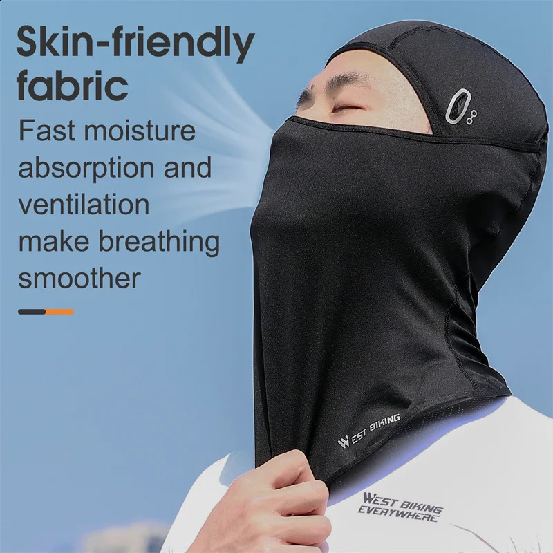 Western style bicycle summer silk breathable bicycle cap anti UV Balaclava mens full face mask motorcycle running cool sports equipment 250408