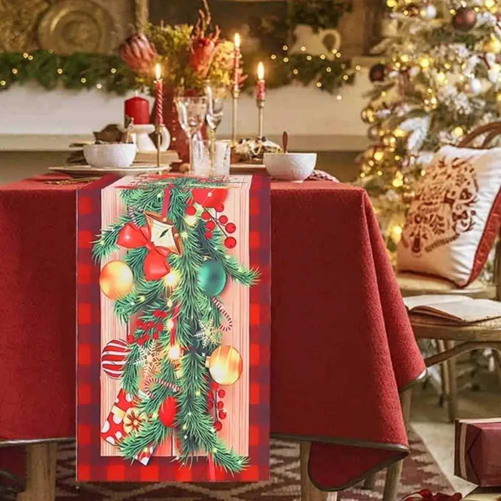 Christmas New Year Christmas Table Runner Xmas Party Flag Cover Christmas Table Flag Navidad Gift Table Cover Party Ornament Y251113