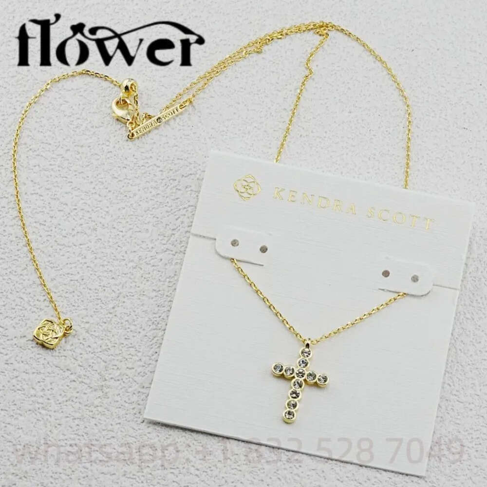 KS Cross Gold Pendant Necklaces Kendraly Necklace Jewelry Scotts Chain Elegance Oval Female Collar As Christmas Gift 06