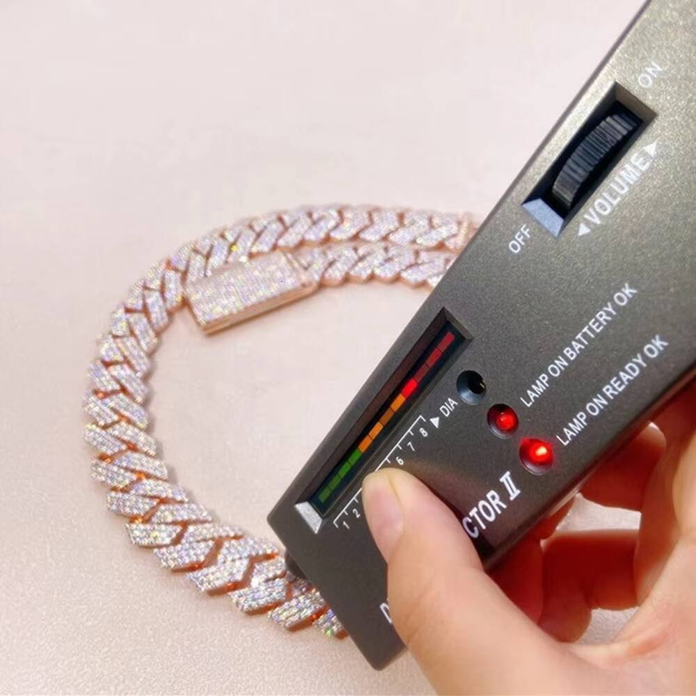 Hip Hop 18mm Width Four Row Rose Gold Moissanite Diamond Miami Cuban Links Chain