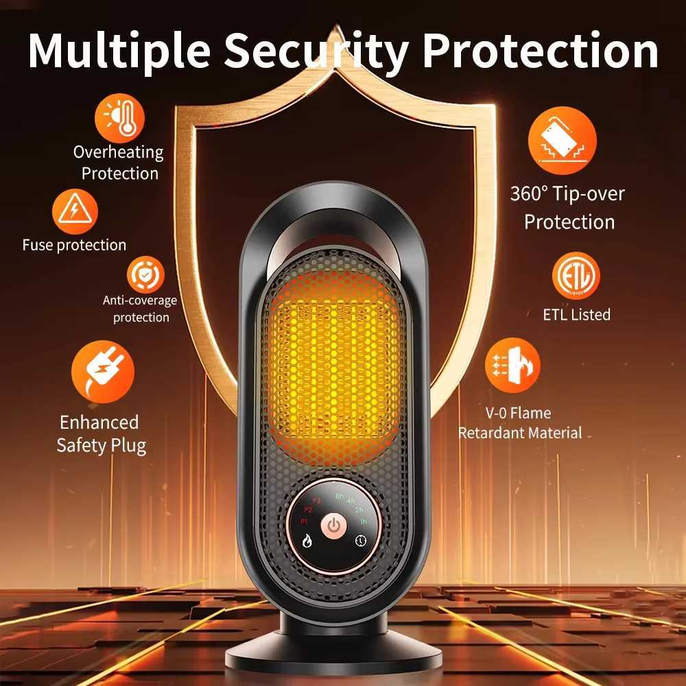 1500W winter portable desktop heater PTC fast heating household heater 110V-220V electric heater suitable for home/office etc Y251113