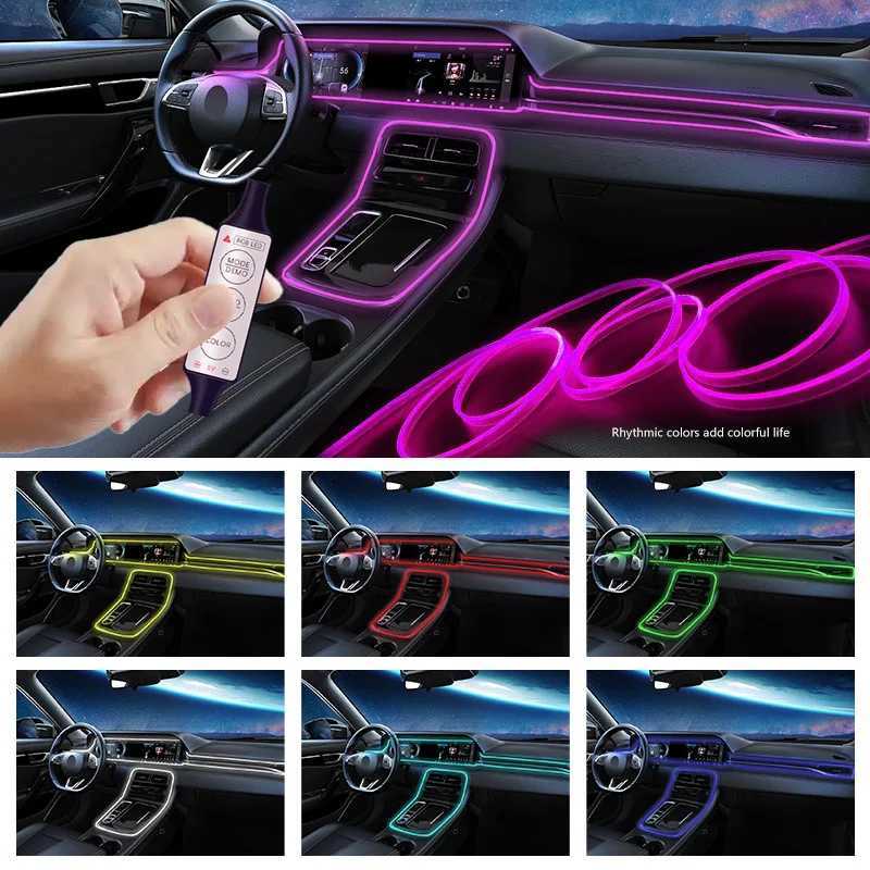 22 Modes 20 Colors 1-5M Car USB RGB LED Light Strip Interior Ambient Light Hand Control Invisible Fiber Optic Atmosphere Lamp W251112