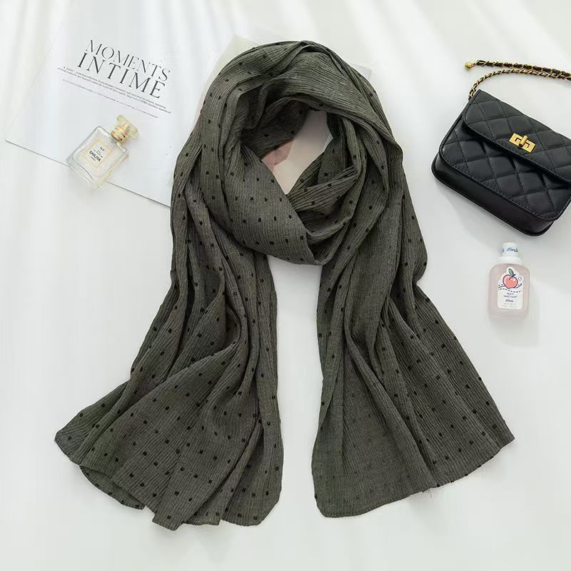 T469 scarf women's new pure color cotton and linen thin shawl travel versatile fashion gauze scarf literary silk scarf