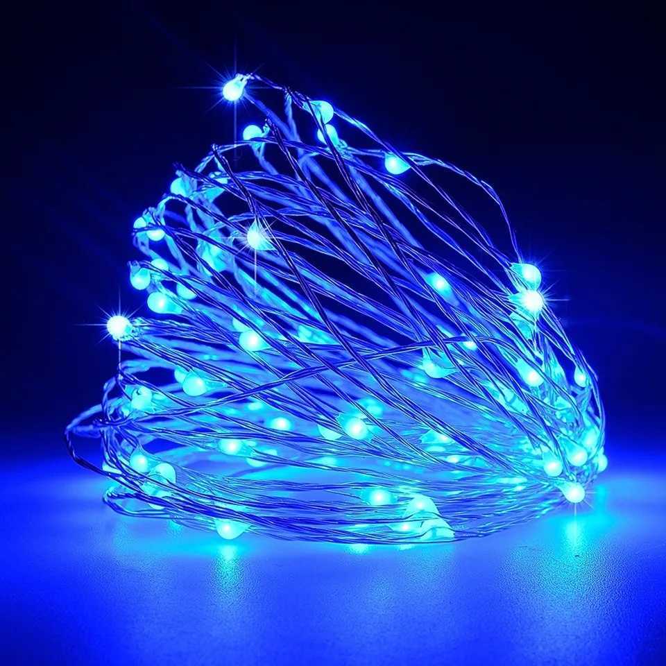 Dimmable 11m/21m/31m Blue LED Outdoor solar String Lights Fairy Holiday Christmas Party Garland Solar Garden Waterproof Lights M251113