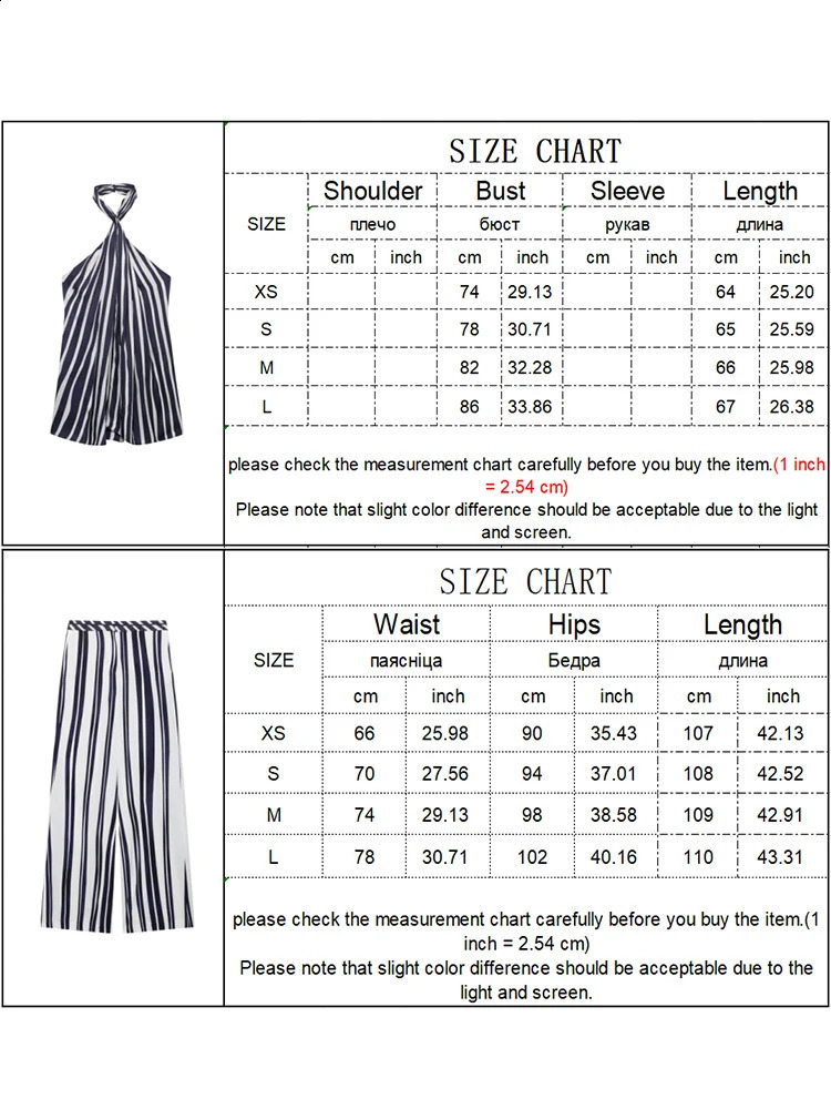 TFMLN Summer Womens Stripe Printed Set Fashion Sleeveless Strap Backless Top Pocket Casual Wide Leg Pants Set 250411