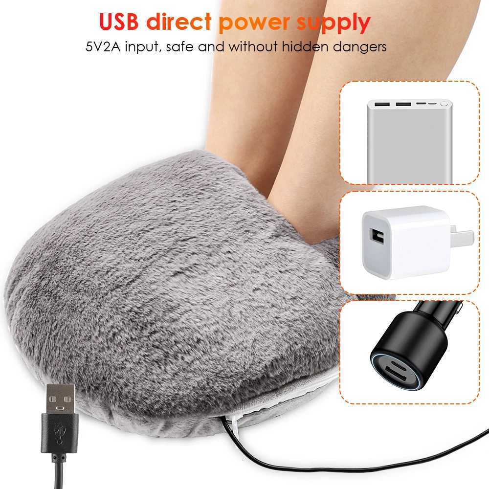 USB Plug Winter Electric Foot Heating Pad Under Desk Household Foot Warmer Heater Soft Plush Foot Warming Thermostat Warm Mat Y251113