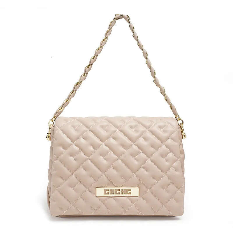 CHHC Fashion Simple Women's Shoulder Large Capacity Solid Color Alphabet Element Cloud Bag