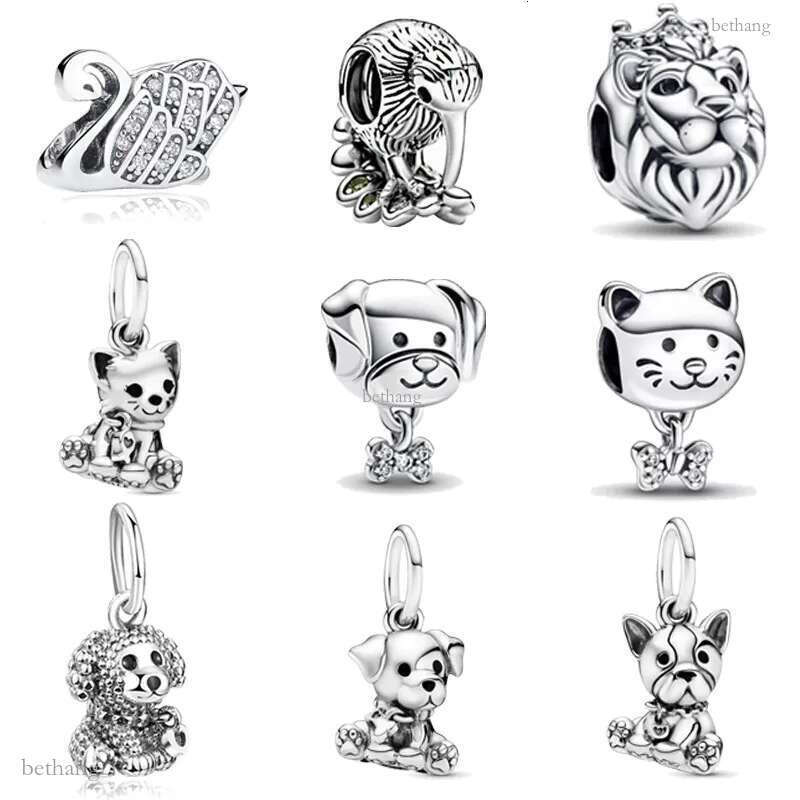Authentic Sterling Silver Charm Beads Animal Bead Cute Girl Accessories Beads Bracelet Charm Suitable for Original Bracelet Designer Jewelry for Women