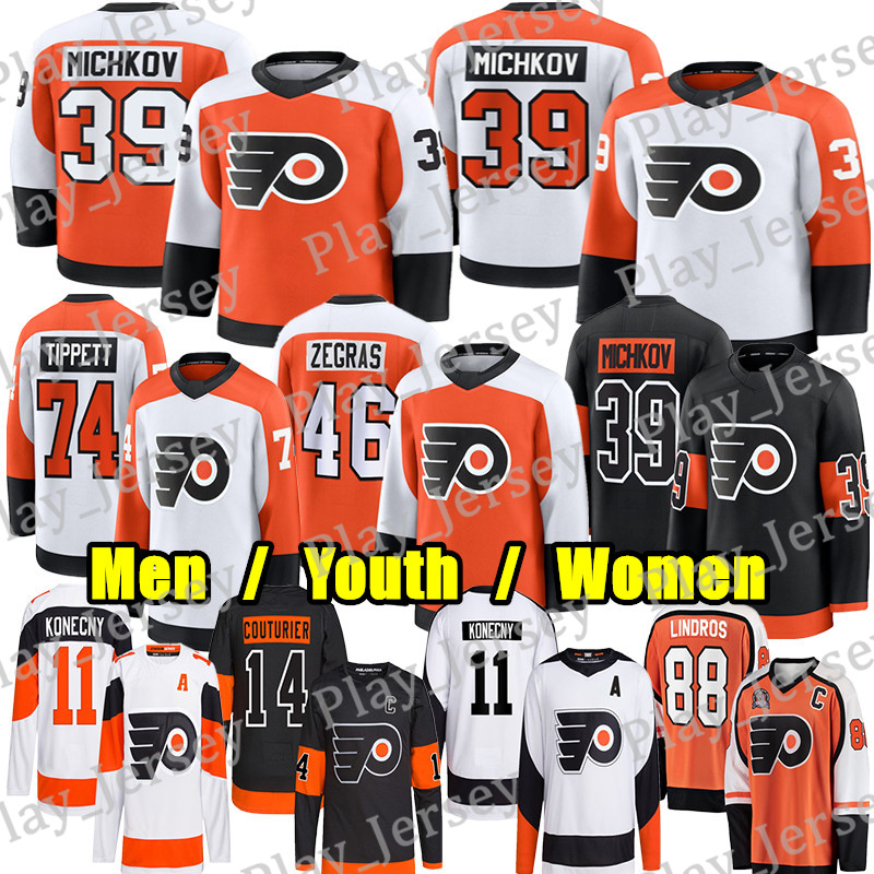 #39 Matvei Michkov flyer jersey #46 Trevor Zegras Porter Martone Noah Cates Sean Couturier Travis Konecny Owen Tippett Bobby Clarke Samuel Ersson Eric Lindros jersey