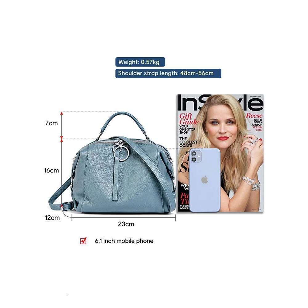 Designer Bag Zency Elegant Genuine Leather Handbag Women Shoulder Large Capacity Simple Medium Tote Crossbody Bag With Two Straps