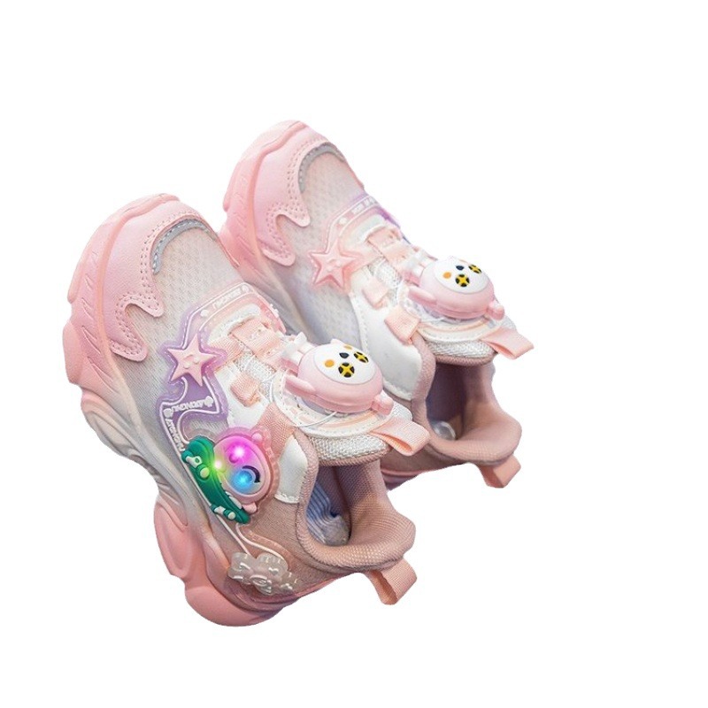 designer shoes 2025 Girls' shoes autumn style girls' dad shoes children's internet celebrity luminous shoes big kids' sneakers wit