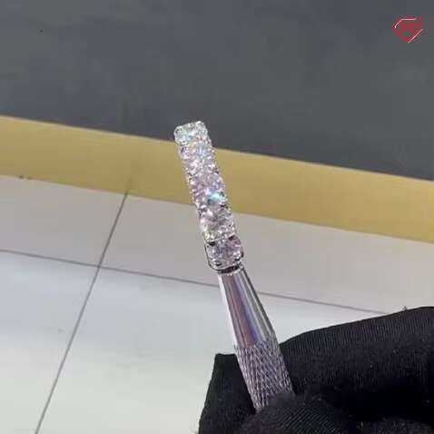 Hip Hop Moissanite Ring Eternity Timeless Iced Out Prong Setting 925 Sterling Silver Men Ring Engagement Ring
