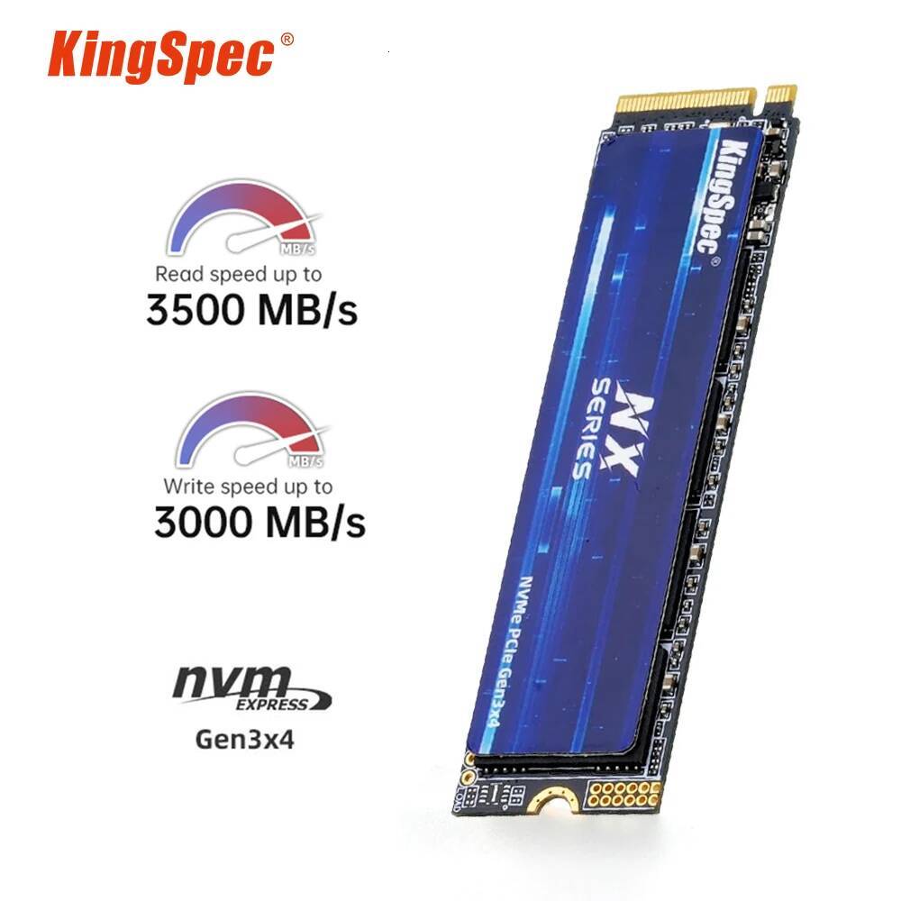 KingSpec 256gb 512gb 1TB 2TB M2 SSD M2 PCIe30 NVME Solid State Drive 2T Dram Cache Internal Hard Disk for Desktop Laptop PS4