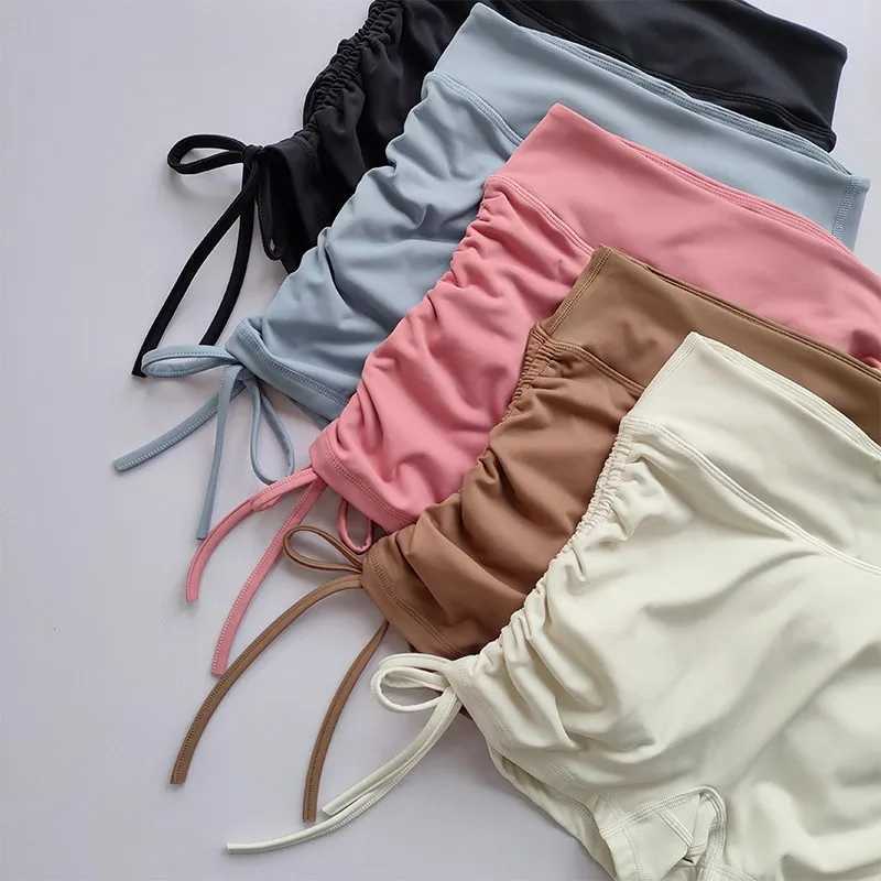 Summer yoga shorts womens fitness shorts running and cycling shorts breathable sports shorts edge tension high waisted fitness shorts Y250412