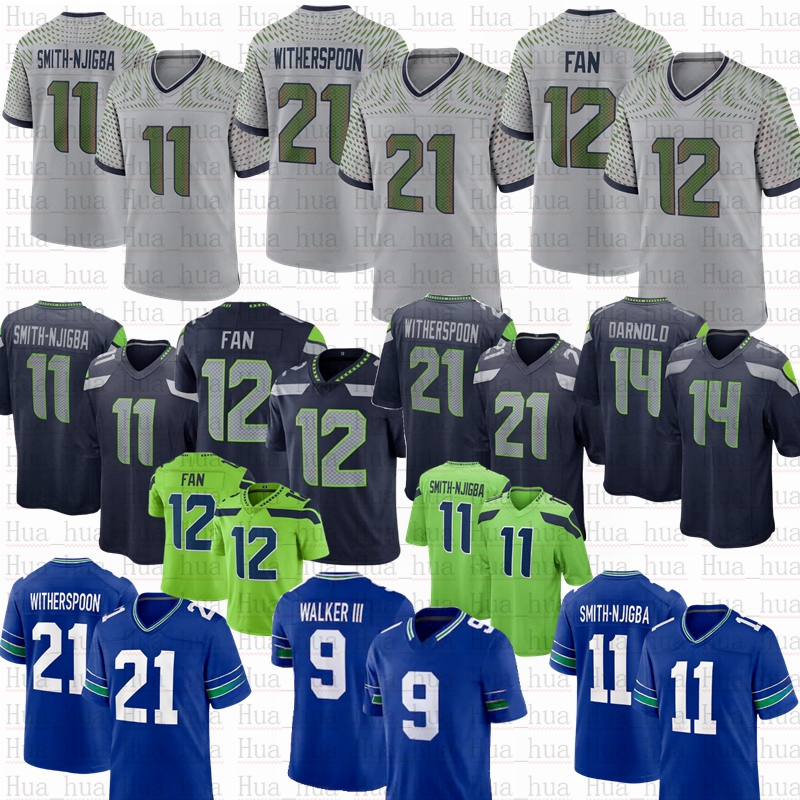 2025 Cooper Kupp Sam Darnold Jaxon Smith-Njigba Football Jersey Kenneth Walker III Devon Witherspoon Marshawn Lynch Bosworth Bobo Howell