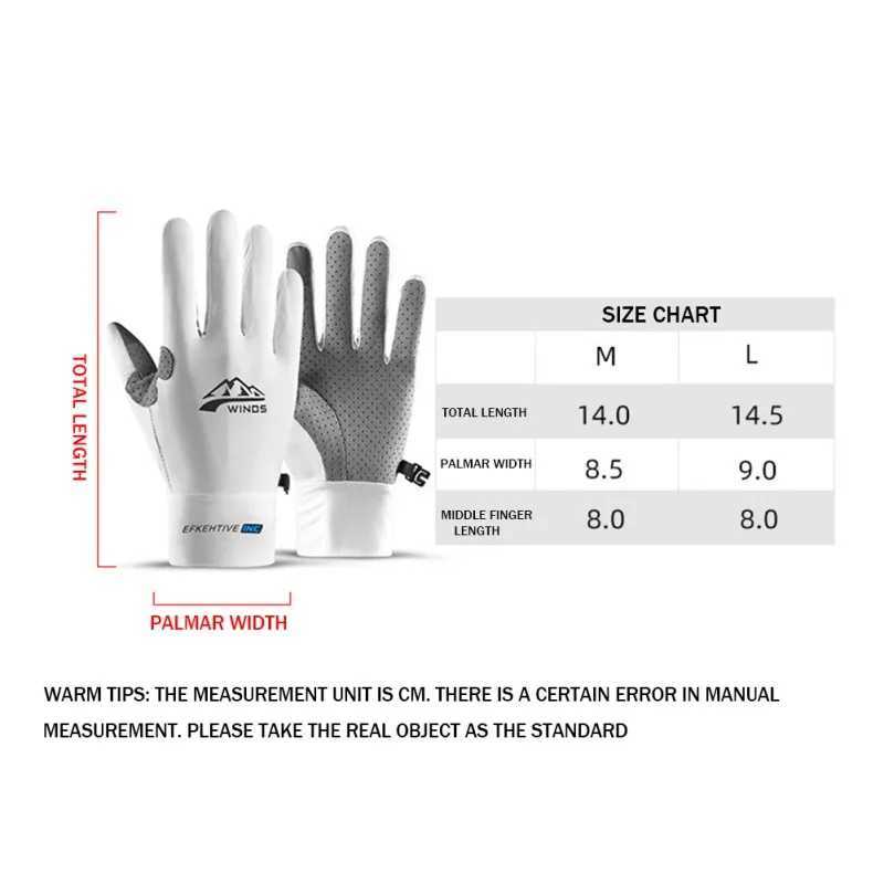 Fishing Gloves Sun Protection Gloves Breathable Non-slip Anti-ultraviolet Sports Men And Women Cycling Ice Silk Outdoor RunningC250412