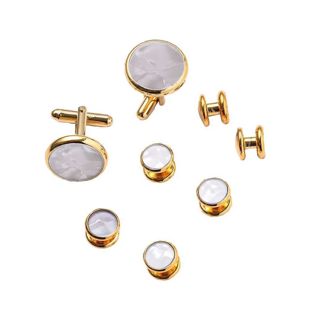 8 classic sea shell copper mens cufflink sleeve screw set luxury French style cufflink party wedding accessoriesT250412
