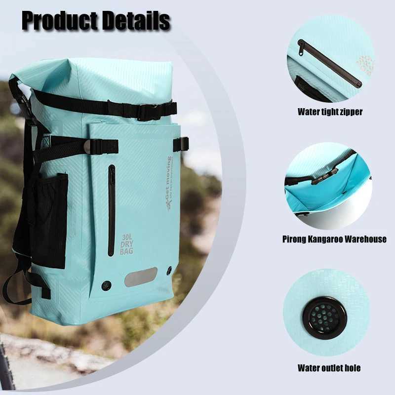30L Waterproof backpack travel backpack storage bag sports outdoor bag beach swimming waterproof bag dry wet separationZ250412